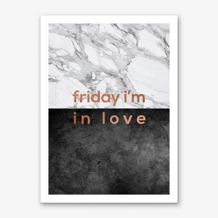 Friday I’m In Love Copper Art Print by Orara Studio