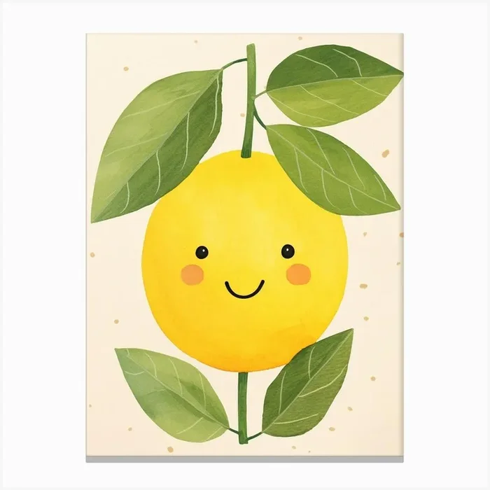 Friendly Kids Lemon 2 Canvas Print by Scribble Studio