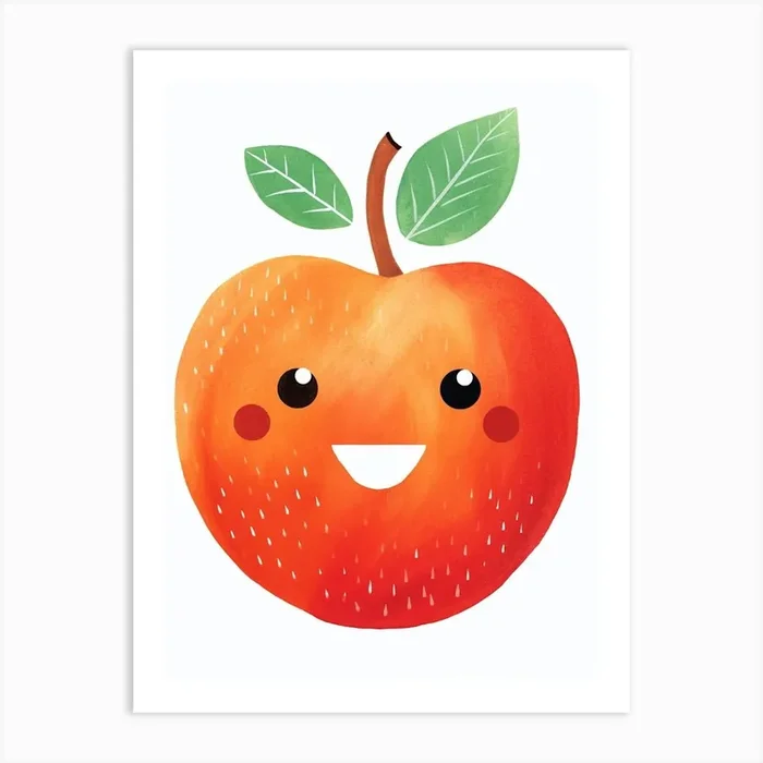 Friendly Kids Pomegranate 2 Art Print by Scribble Studio