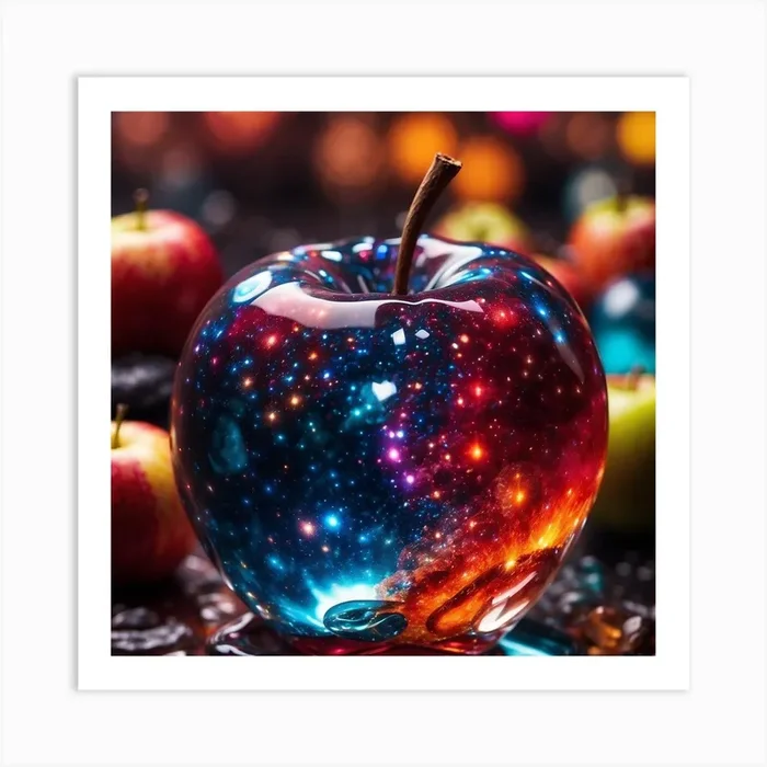 Galaxy Apple Art Print by Henky