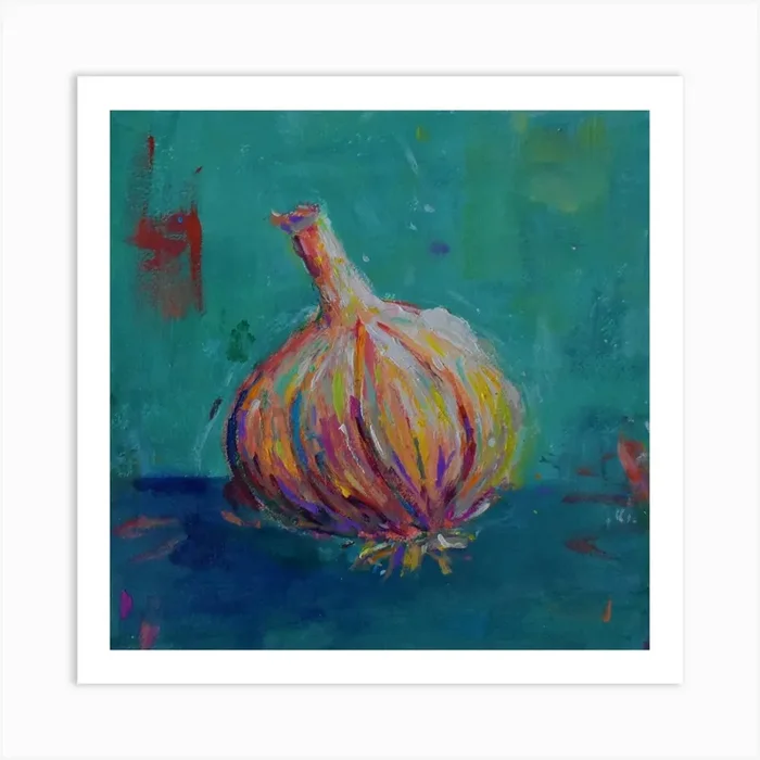Garlic Bulb Square Art Print by Dawn Underwood