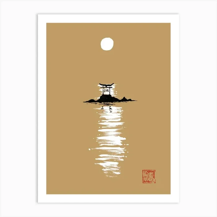 Gate At The Sea Art Print by Pechane Sumie