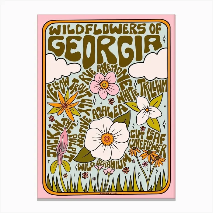 Georgia Wildflowers Canvas Print by Doodle By Meg