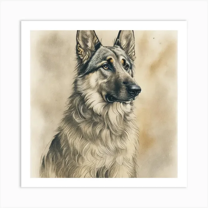 German Shepherd 1 Art PrintS by Szym3k