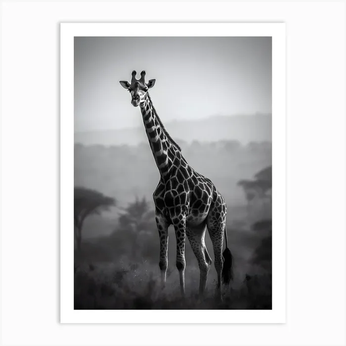 Giraffe in the Nature Art Print by drdigitaldesign