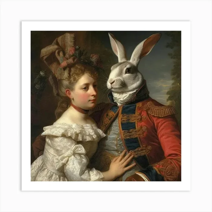 Girl And A Rabbit Art Print by mamodesign