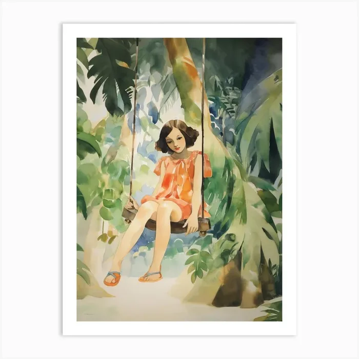Girl On A Swing Art Print by DBmedia