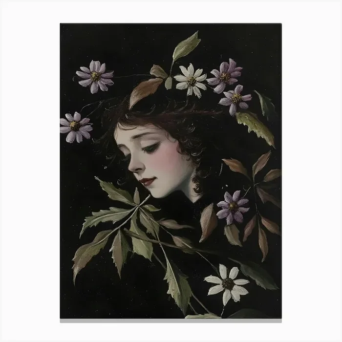 Girl With Flowers 4 Canvas PrintA by ArtMart