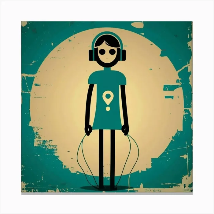 Girl With Headphones 6 Canvas Print by FOX & JAY