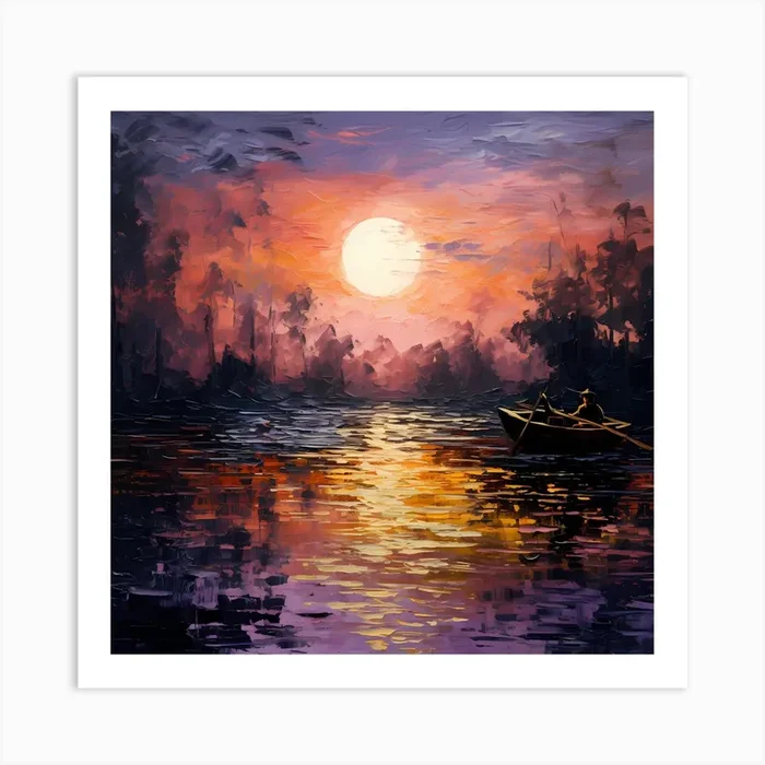 Glimmers of Giverny Art Print by Quantum Vivid Digital Art
