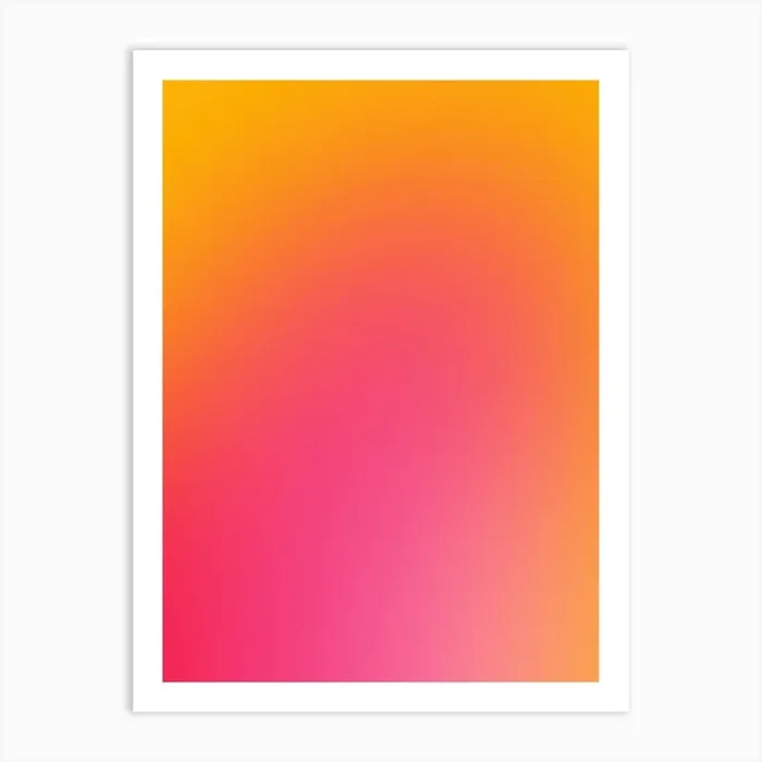 Glowy Orange And Pink Gradient Aura Art PrintDR by Daily Regina Designs