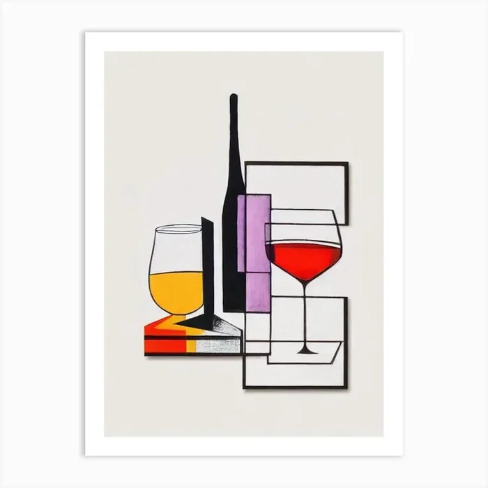 Golden Dream Picasso Line Drawing Cocktail Poster Art Print by The Cocktail Hour