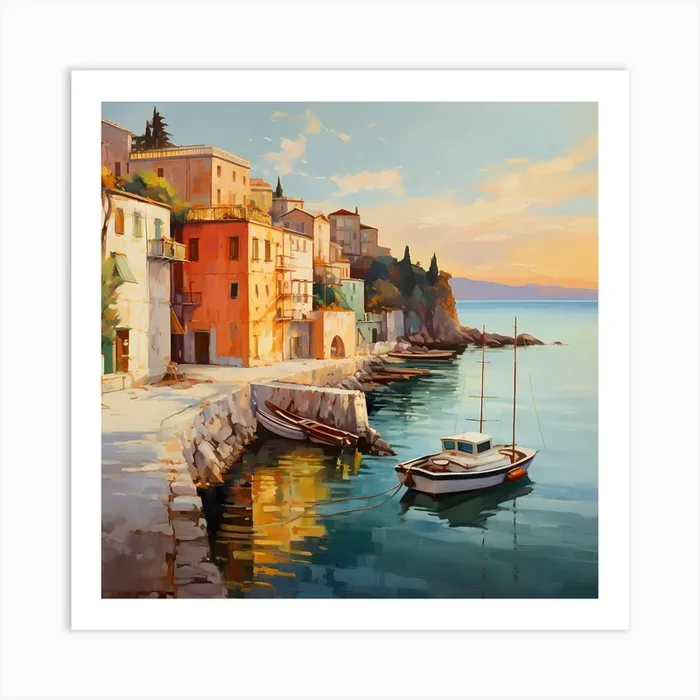 Golden Glow of Italian Charm Art Print by Quantum Vivid Digital Art