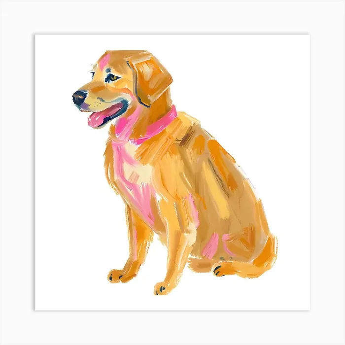 Golden Retriever 03 Art Print by Lisa Baum