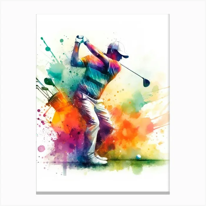 Golfer Painting Canvas PrintV by viart.