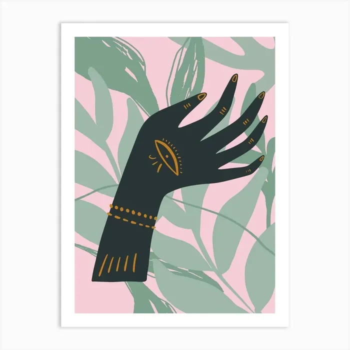 Good Luck Plants And Hand Art Print by Mambo