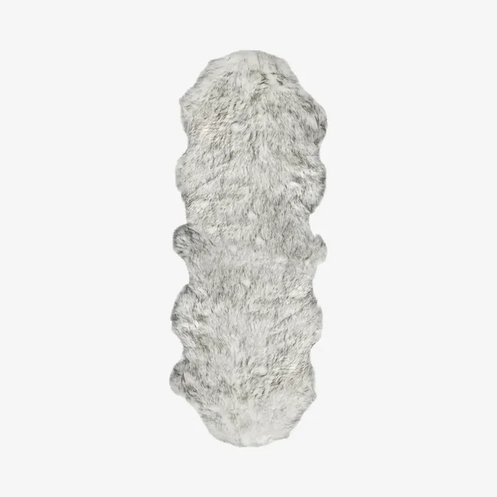 Gordon Double Faux Sheepskin Rug – Gradient Grey by Luxe Faux Fur