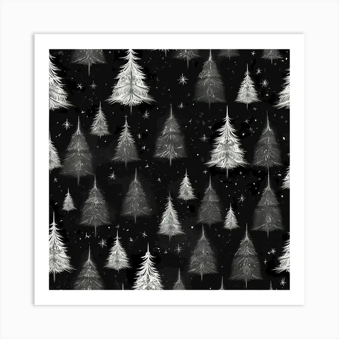 Gothic Inspired Style Christmas Tree Print Art PrintS by SMLThreads