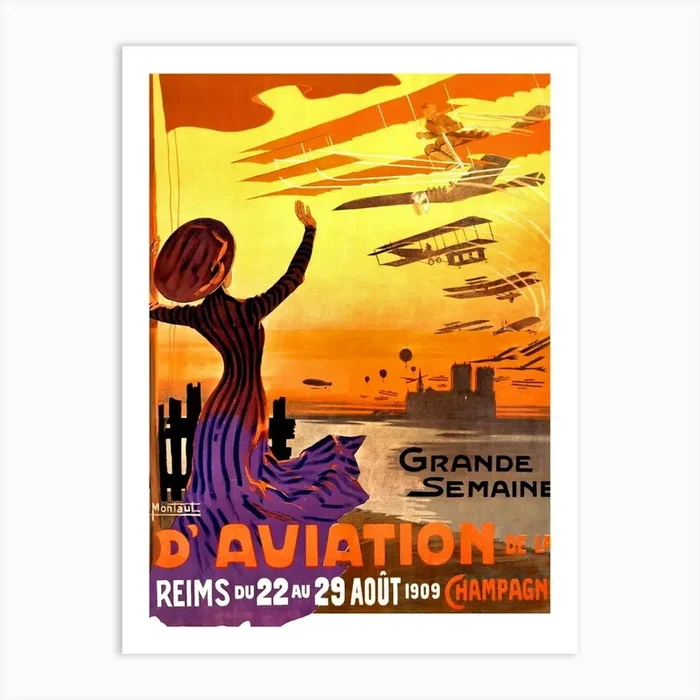 Grande Semaine, Vintage Aviation Poster Art Print by Vintage Spirit