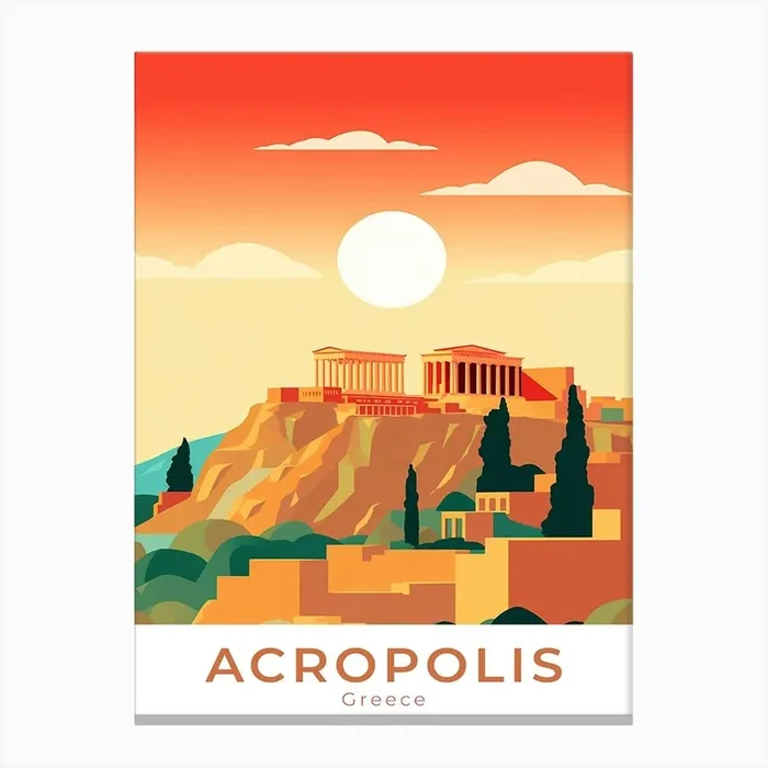 Greece Acropolis Travel 1 Canvas Print by Anwir