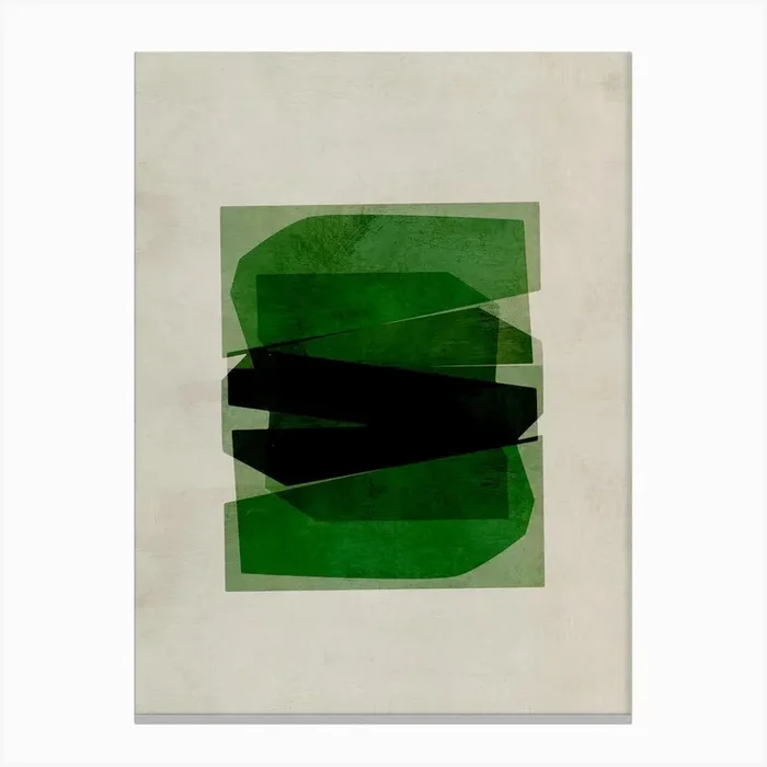 Green Blocks Canvas Print by Greetstreet