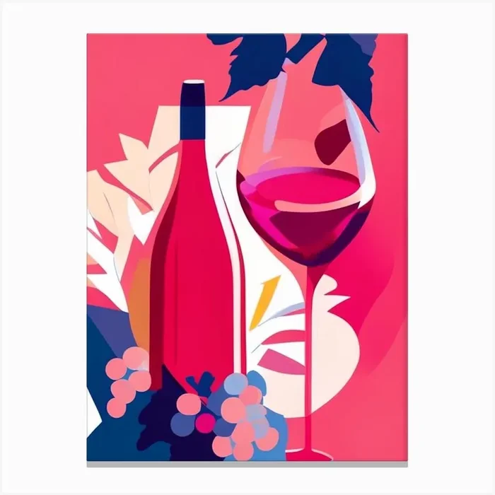 Grenache Rosé Wine Pop Matisse Cocktail Poster Canvas Print by The Cocktail Hour