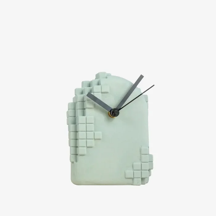 Grey Pixel Desk Clock by Studio Lorier
