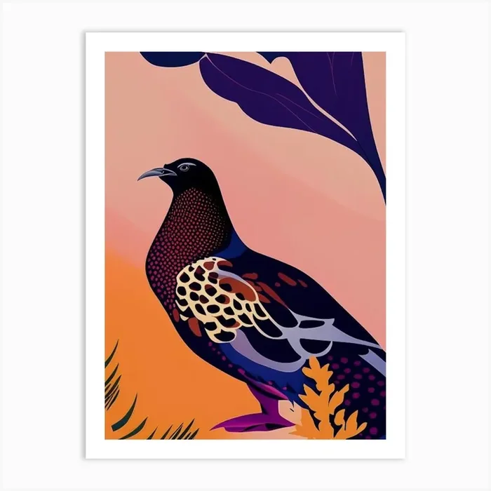 Grouse Pop Matisse Bird Art Print by Featherline