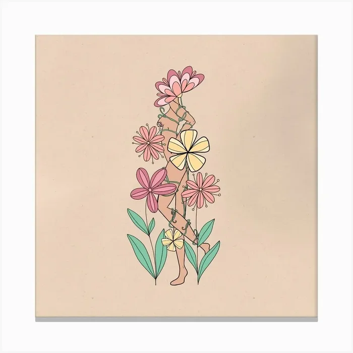 Grow Girl Square Canvas Print by Artemis Rose