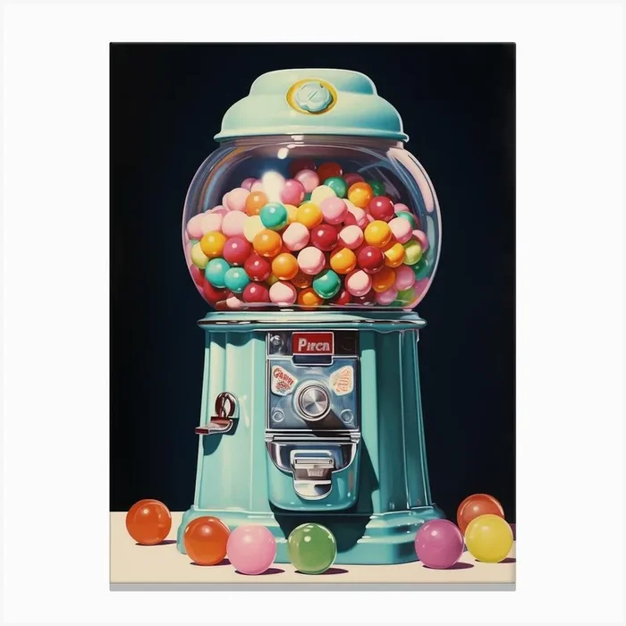 Gumball Machine Vintage Photography Style 1 Canvas Print by PopArt Pals