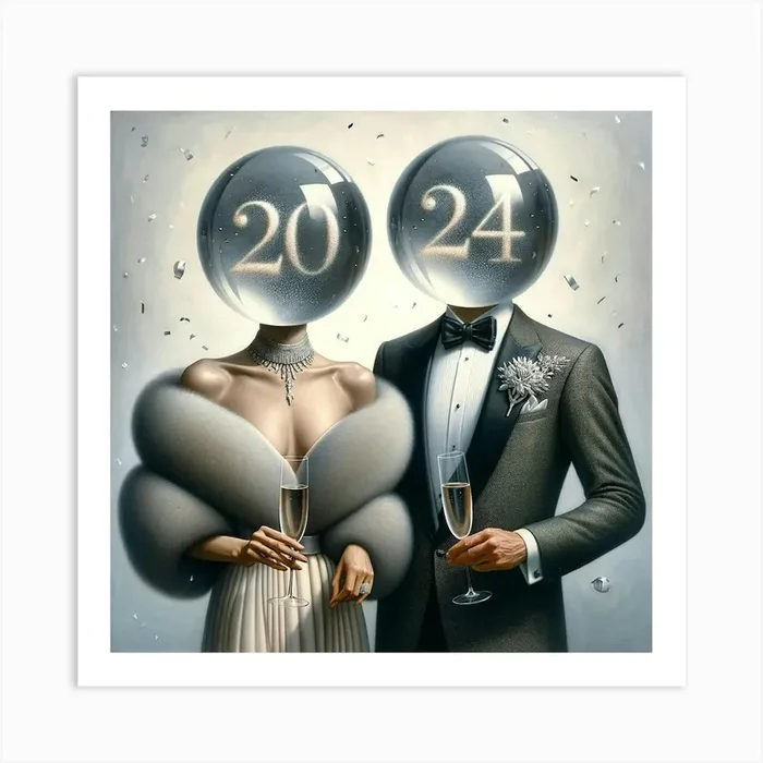 Happy New Year 2024 Art Print by mamodesign