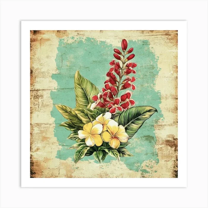 Hawaiian Flowers Art 4 Art PrintS by Saiful