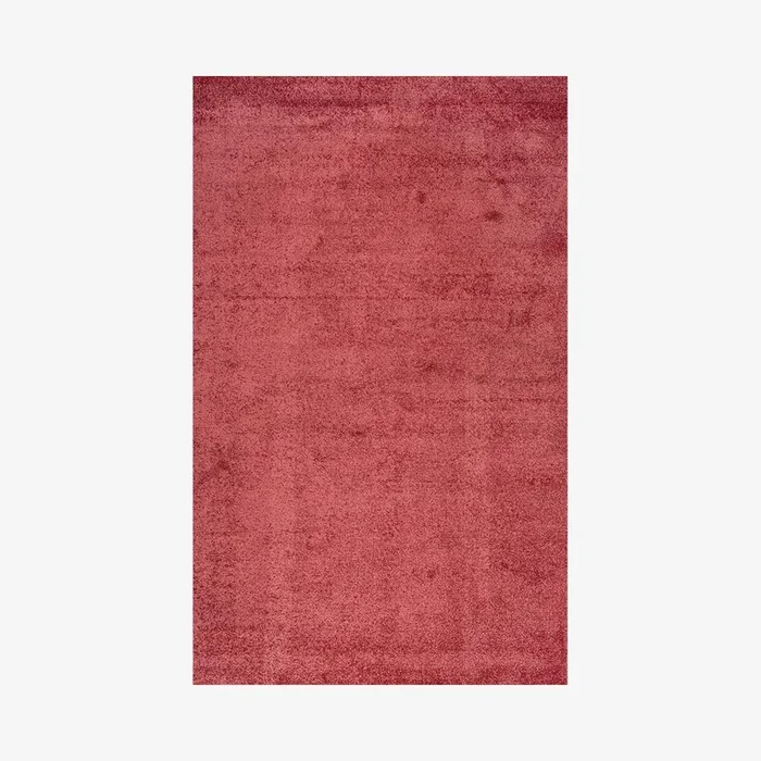Haze Solid Low-Pile Area Rug – Red by JONATHAN Y
