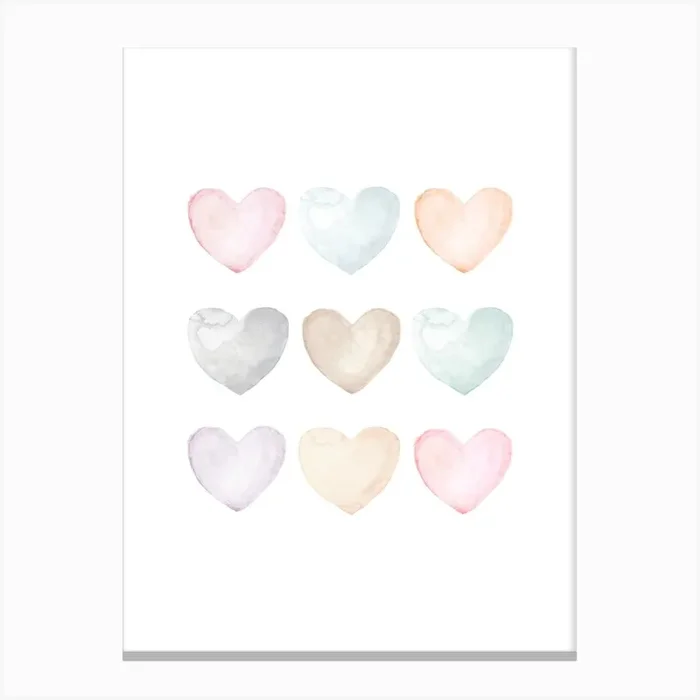 Hearts 83 Canvas Print by Szafranscy Art Studio