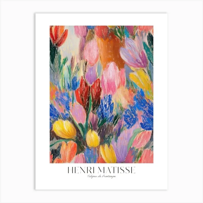 Henri Matisse Print Flowers Impressionism Tulips Abstract French Decor Vintage Art Print by Mambo