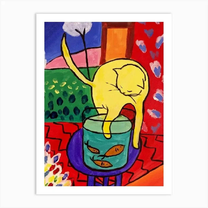 Henri Matisse The Cat With Red Fish Art Print by Anwir