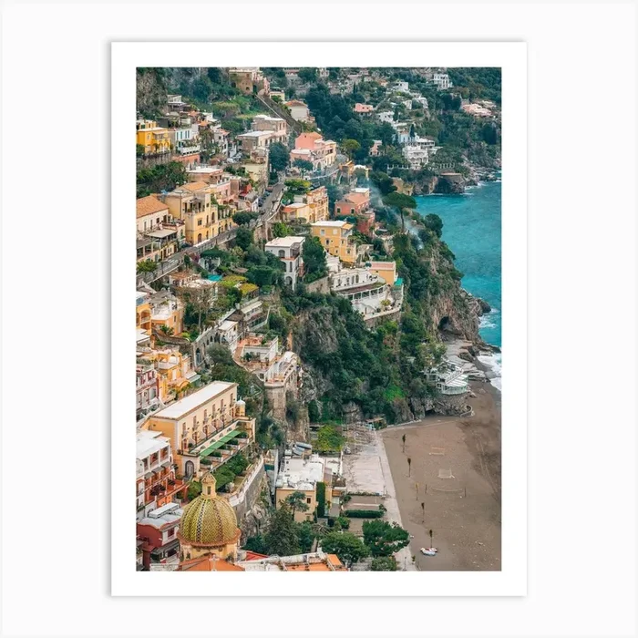 Hillside, Positano 2 Art Print by Jon Bilous