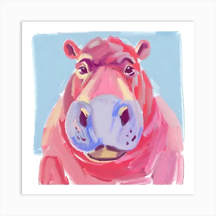 Hippopotamus 07 Art Print by Lisa Baum