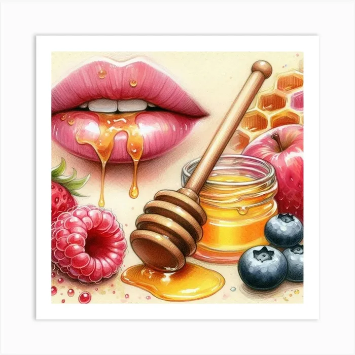 Honey And Berries Art PrintD by DGTDGT