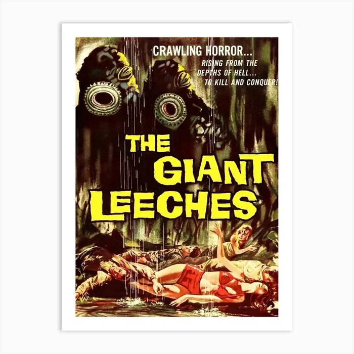 Horror Fantasy Movie Poster, The Giant Leaches Art Print by Vintage Spirit