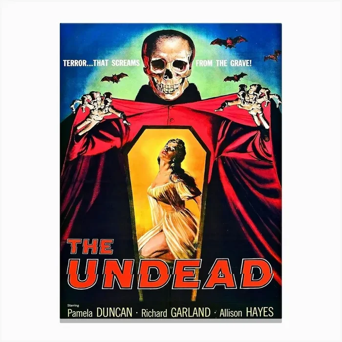 Horror Movie Poster, The Undead Canvas Print by Vintage Spirit