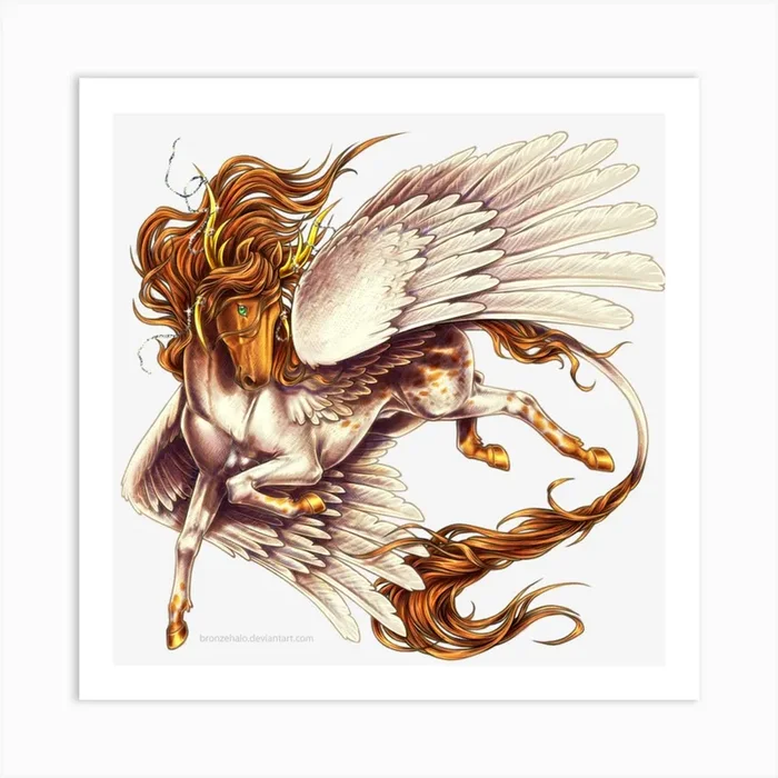 Horse Pegasus Legendary Creature Fictional Character Angel Art Print by Etnousta