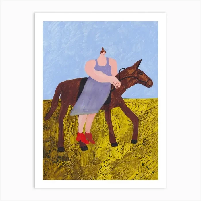 Horse Riding Art Print by Nudesandcroissants