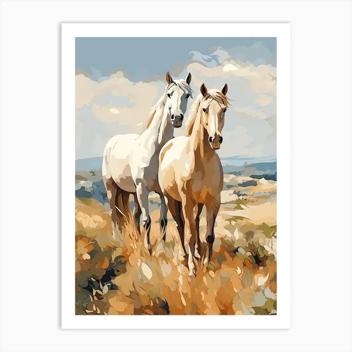 Horses Painting In Andalusia Spain 1 Art Print by Equine Masterpieces