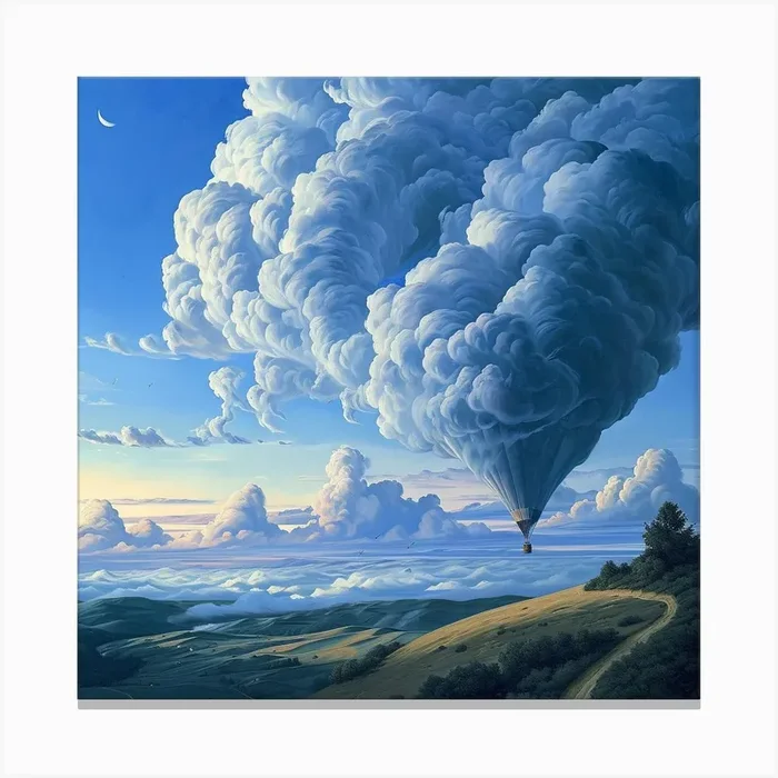 Hot Air Baloon In The Clouds 1 Canvas Print by DBmedia