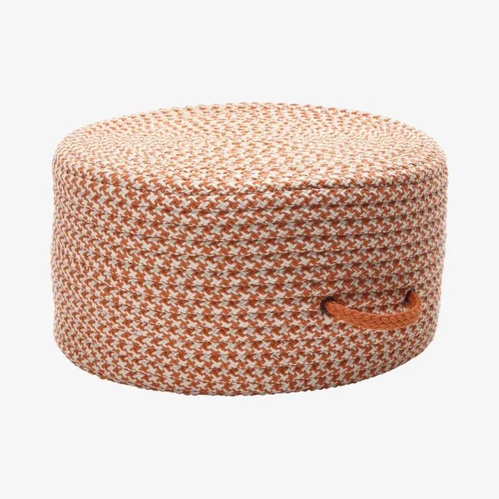 Houndstooth Pouf – Orange by Colonial Mills