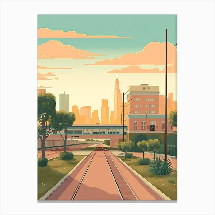 Houston Illustration 2 Canvas Print by Fusion Designs