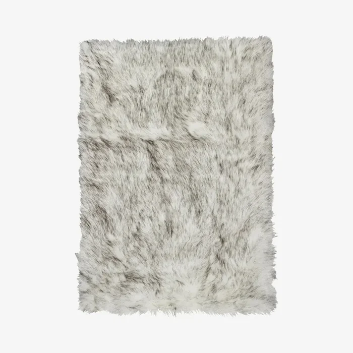 Hudson Faux Fur Rectangle Rug – Gradient Grey by Luxe Faux Fur