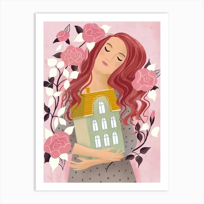 Hugging The Dream House Art Print by Mira Paradies