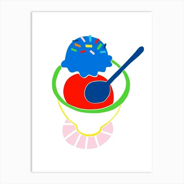 Ice Cream In A Bowl Art Print by Molly Gransden